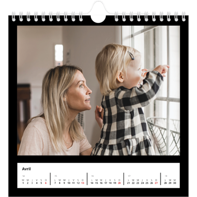 Calendriers annuels carré — Bodures noires [Avril]