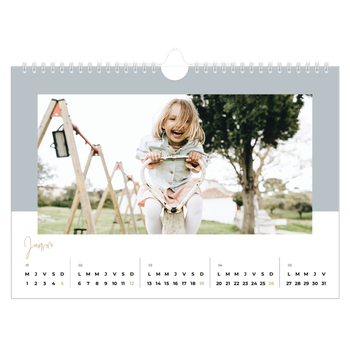 Calendrier photo A4 — Palette naturelle