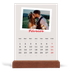Calendrier de bureau support bois - portrait  — Signature carmin [Février]