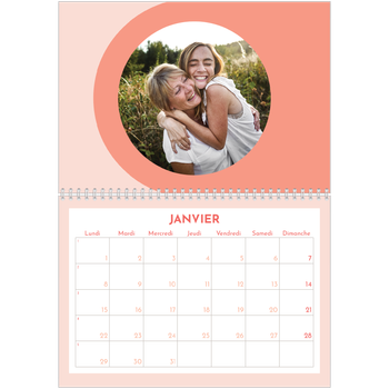 Calendrier photo A4 double — Calendrier Rose