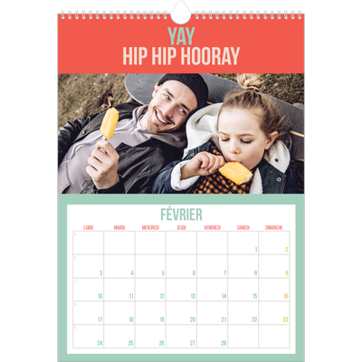 A3 Calendrier annuel — Fun et moderne [Février]