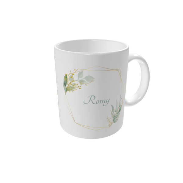 Mug personnalisé — Branche d'eucalyptus et d'or