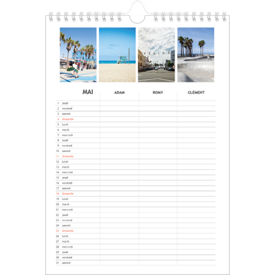 Calendrier familial A4 — Agenda simple - Famille de 3 [couverture]