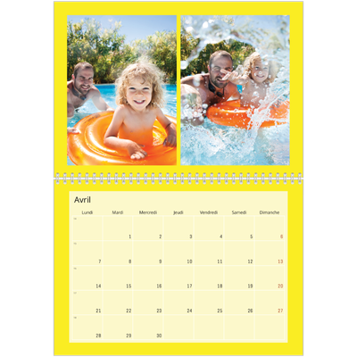 Calendrier photo A4 double (30 x 40 cm) — Panel de couleur [Avril]