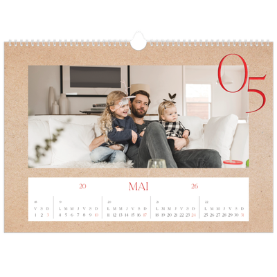 Calendrier photo A3 — Touches de rouge [couverture]