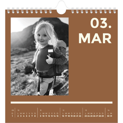 Calendriers annuels carré — Contemporain audacieux [Mars]