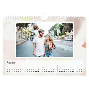 Calendrier photo A4 — Pluie d'aquarelle