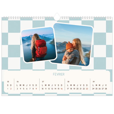 Calendrier photo A3 — Motifs rétros [Février]