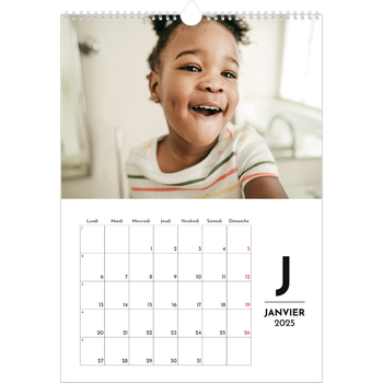 Calendrier photo A3 — Projecteur sur les lettres