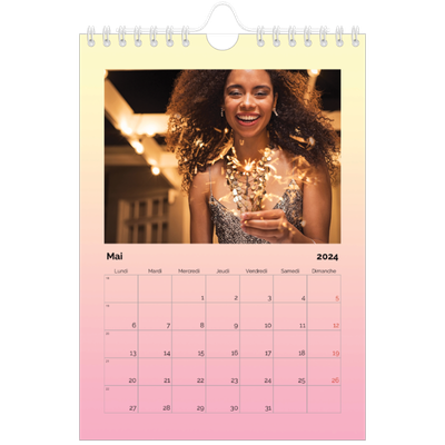 Calendrier photo A5 — Dégradé pastel [couverture]