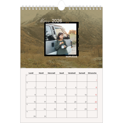 Calendrier photo A4 (20 x 30 cm) — Envie d'aventures [Mars]