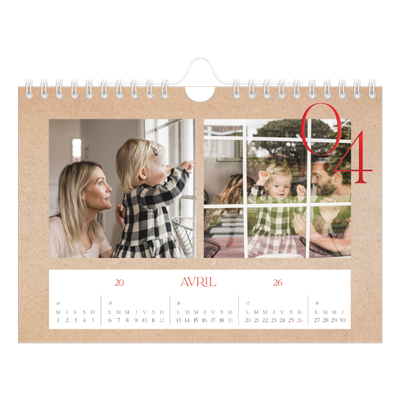 Calendrier photo A5 — Touches de rouge [Avril]