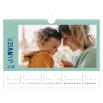 Calendrier photo A4 — Tout en couleurs