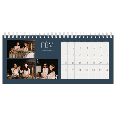 Calendrier de bureau — Ardoise et sérifs [Février]