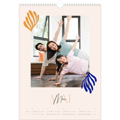A3 Calendrier annuel — Coraux minimalistes [Mai]
