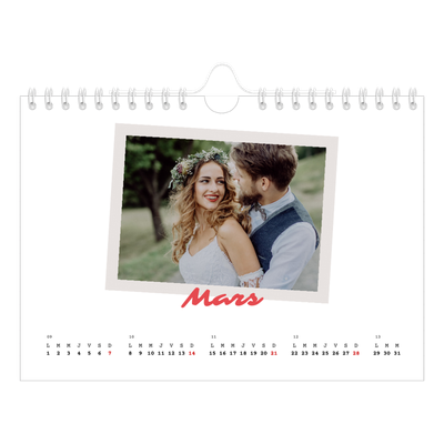 Calendrier photo A5 — Signature carmin [Mars]