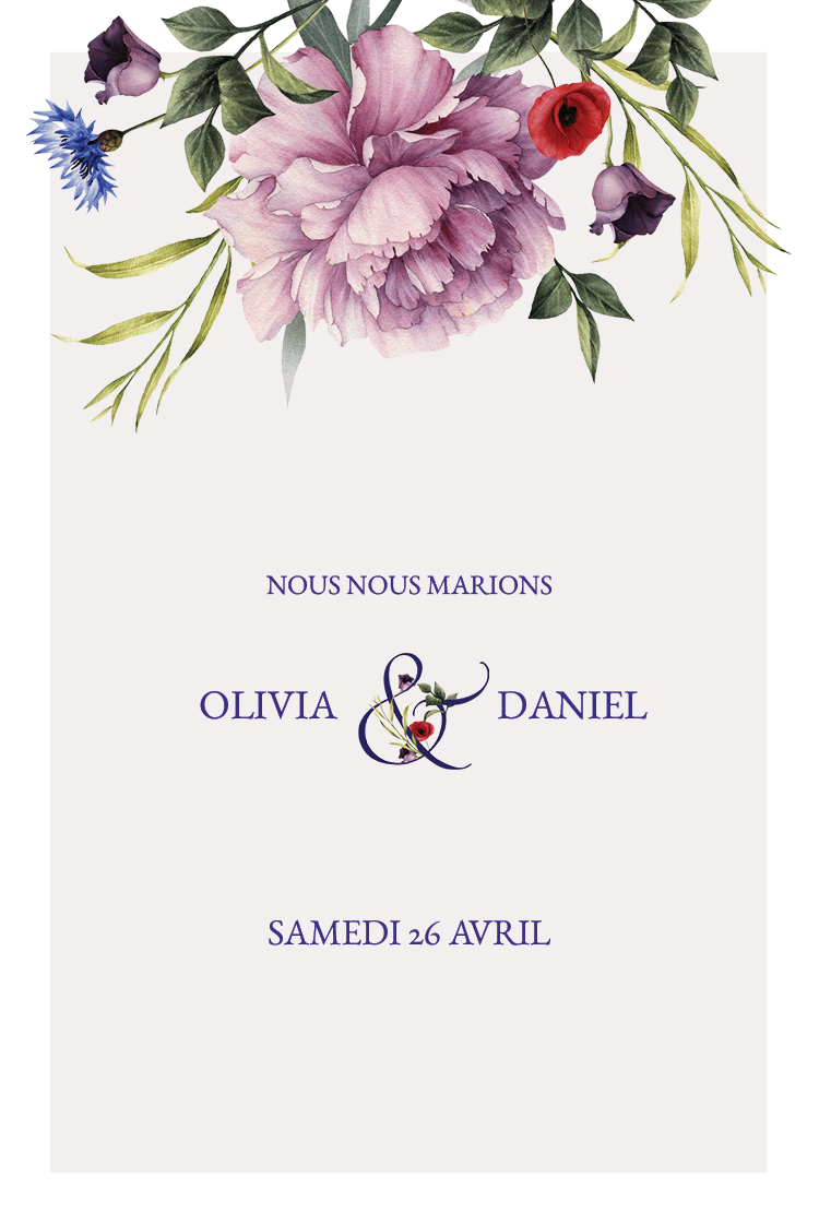 Cartons d'invitation — Bouquet de fleurs