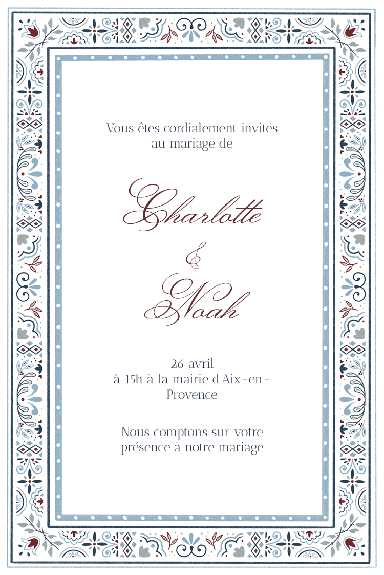 Cartons d'invitation — Frise décorative