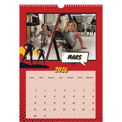 A3 Calendrier annuel — Bande dessinée [Mars]