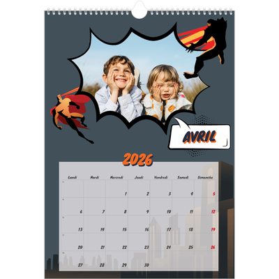 A3 Calendrier annuel — Bande dessinée [Avril]