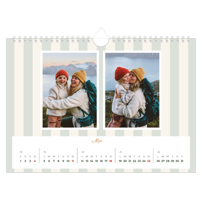 Calendrier photo A4 — Lettrages et rayures [couverture]