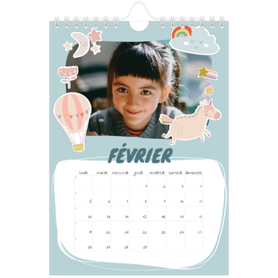 Calendrier photo A5 — Licorne magique [Février]