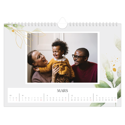 Calendrier photo A4 — Éclaboussure florale [Mars]