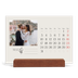 Calendrier de bureau support bois - paysage   — Initiales fleuries [couverture]