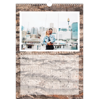 A3 Calendrier annuel — Bois à l'état pur [Mars]