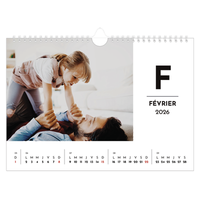 Calendrier photo A4 — Projecteur sur les lettres [Février]