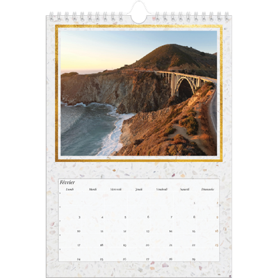 Calendrier photo A4 (20 x 30 cm) — Dorure sur marbre [Mars]