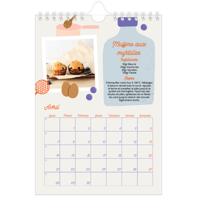 Calendrier photo A5 — Une année de recettes [Avril]
