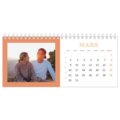 Calendrier de bureau — Cadres rétro [Mars]