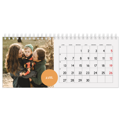 Calendrier de bureau — Gommettes photo [Avril]