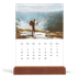 Calendrier de bureau support bois - portrait  — Superposition discrète [Février]