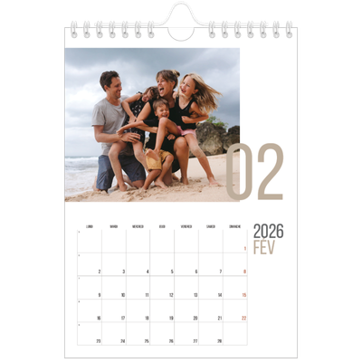 Calendrier photo A5 — Numéros mensuels [Février]