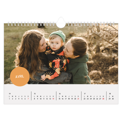 Calendrier photo A4 — Gommettes photo [Avril]