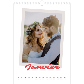 Calendrier photo A3 — Signature carmin
