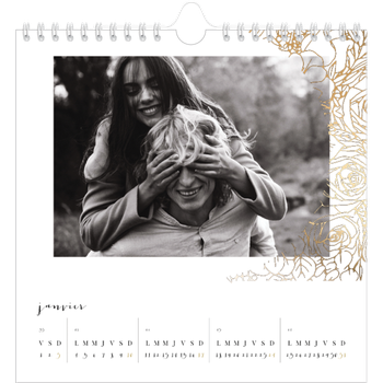 Calendrier photo carré — Gouden bloemenversiering
