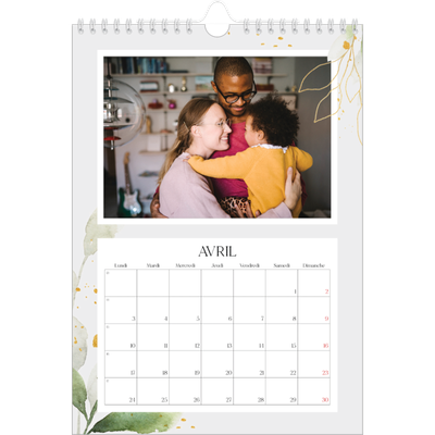 Calendrier photo A4 (20 x 30 cm) — Éclaboussure florale [Avril]