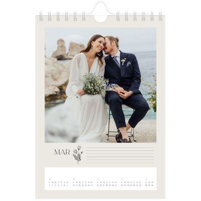 Calendrier photo A5 — Initiales fleuries [Mars]