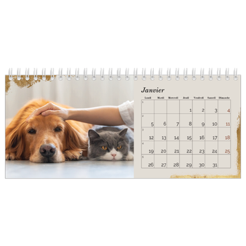 Calendrier de bureau — Feuille d'or