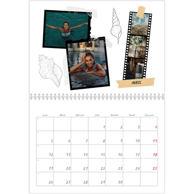 Calendrier photo A4 double (30 x 40 cm) — Esprit scrapbook [Avril]