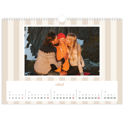 Calendrier photo A3 — Lettrages et rayures [Avril]