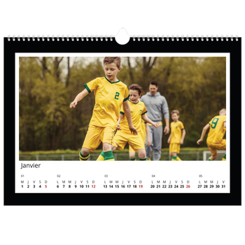 Calendrier photo A3 — Cadre noir