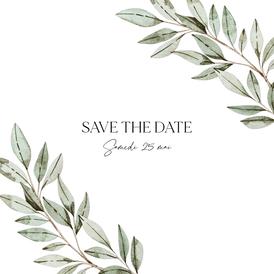 Save the date — Mariage botanique