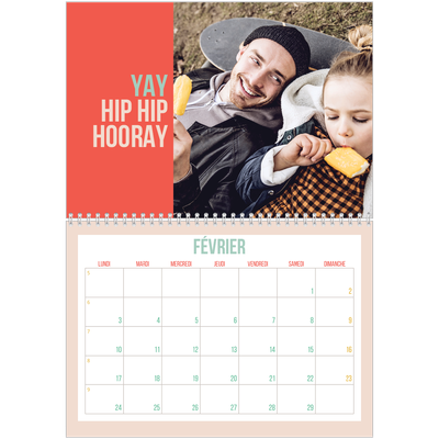 Calendrier photo A4 double (30 x 40 cm) — Fun et moderne [Février]