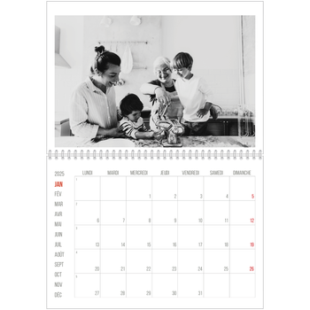 Calendrier photo A4 double — Accent rouge