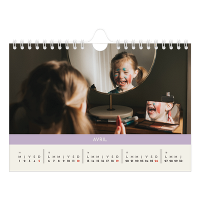 Calendrier photo A5 — Chapitres pastel [Avril]