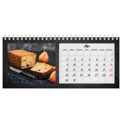 Calendrier de bureau — Tableau et craie [Mars]